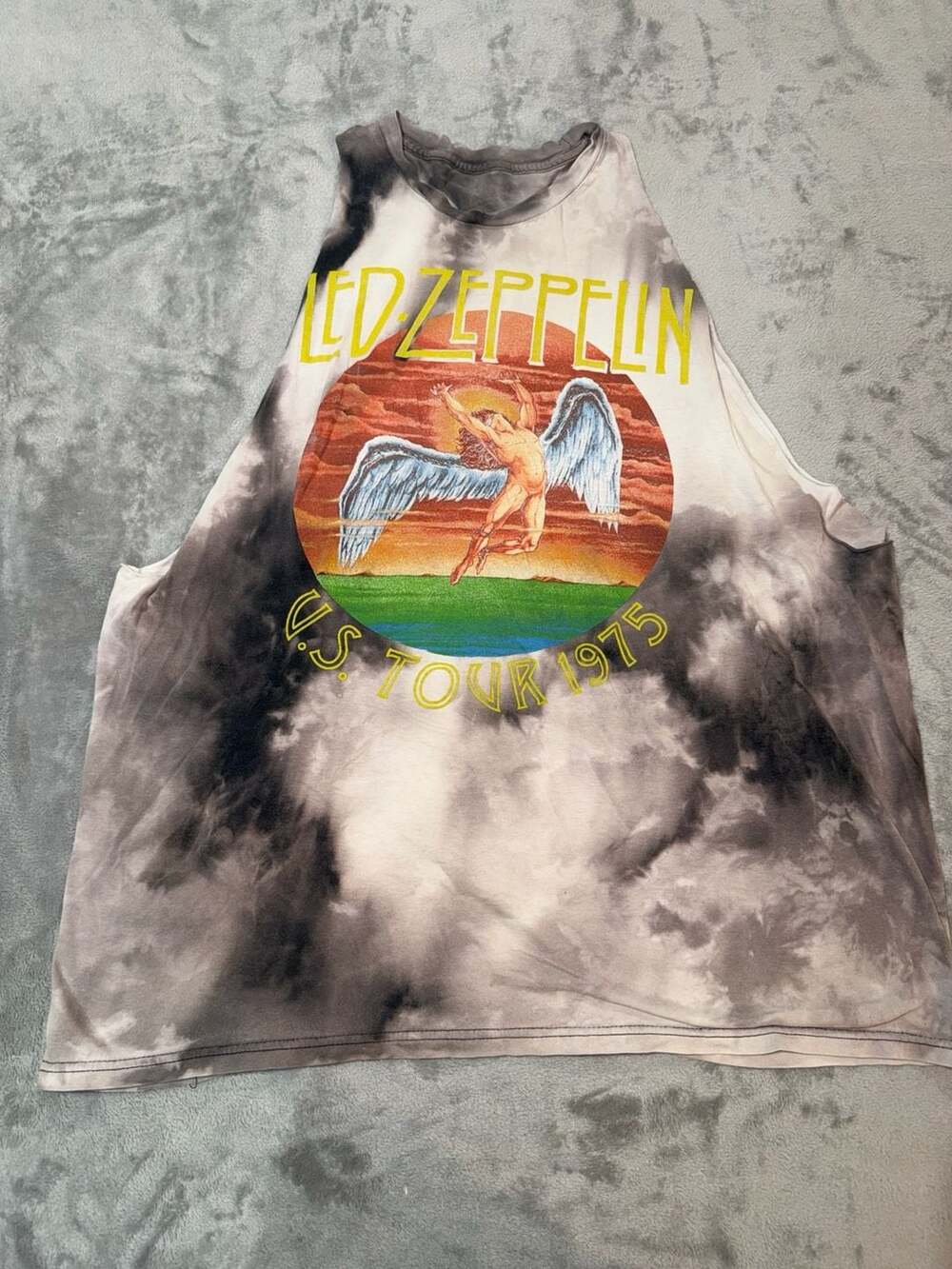 Led Zeppelin US Tour 1975 Tie-Dye Sleeveless T-Shirt